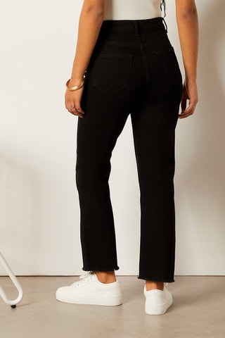 Jeans straight a vita alta - Nero