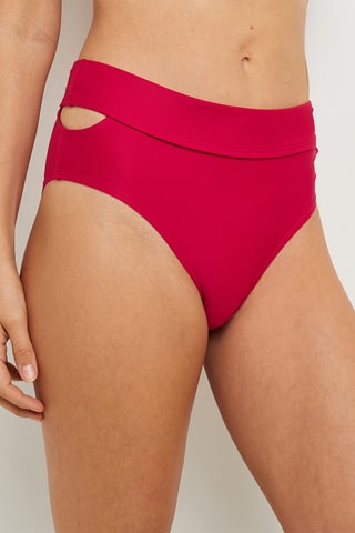 Slip bikini a vita alta Molly - Rosso