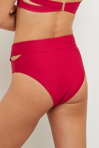 Slip bikini a vita alta Molly - Rosso