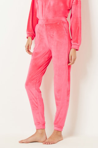 Pantaloni sportivi pigiama in velluto Dunkan - Fucsia