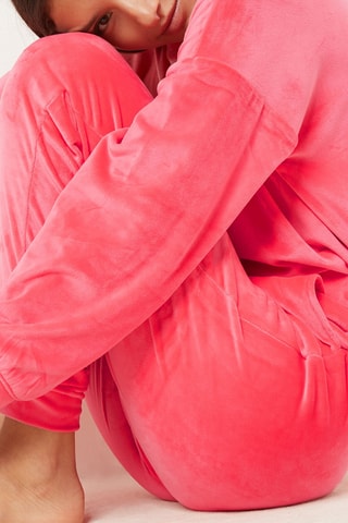 Pantaloni sportivi pigiama in velluto Dunkan - Fucsia