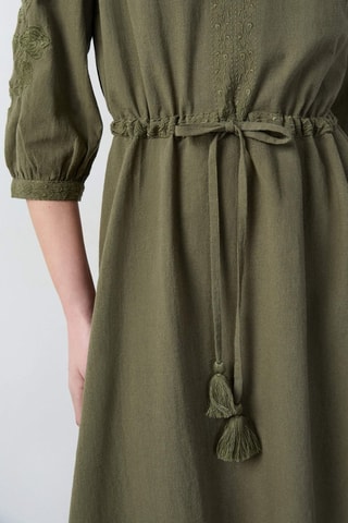Robe patineuse Marche Aux Fleurs - Vert olive
