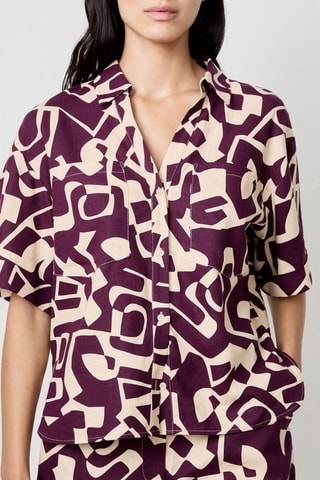 Camicia in lino Vintage St Tropez - Viola
