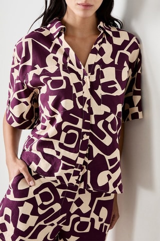 Camicia in lino Vintage St Tropez - Viola