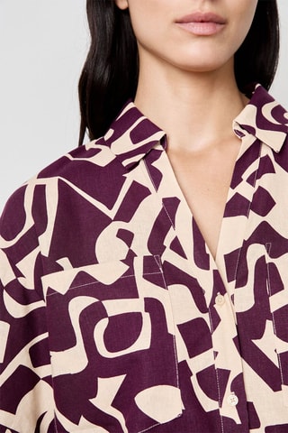 Camicia in lino Vintage St Tropez - Viola