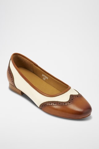 Leren Ballerina’s Regular - Bruin