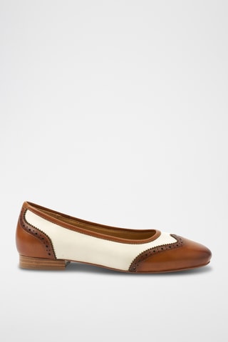 Leren Ballerina’s Regular - Bruin