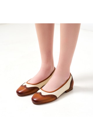 Leren Ballerina’s Regular - Bruin