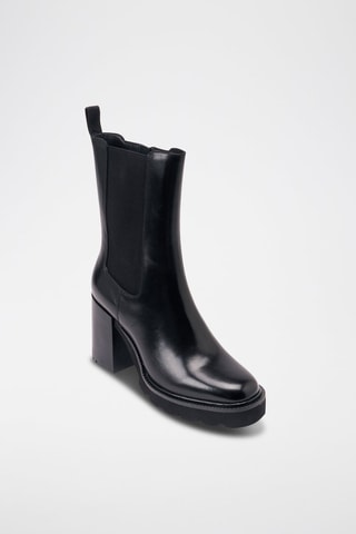 Leren Chelsea Boots Heeled - Zwart