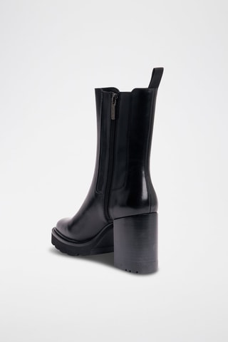 Leren Chelsea Boots Heeled - Zwart