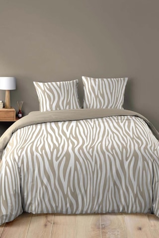 Parure de couette en coton 42 fils/cm² Zebris - Beige