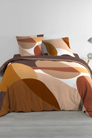 Parure de couette en coton 42 fils/cm² Boogie - Terracotta