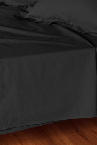 Drap plat en coton 57 fils/cm² Lina - Noir