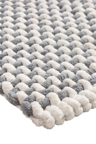 Tapis de bain Rafael - Gris et blanc - 50 x 80 cm
