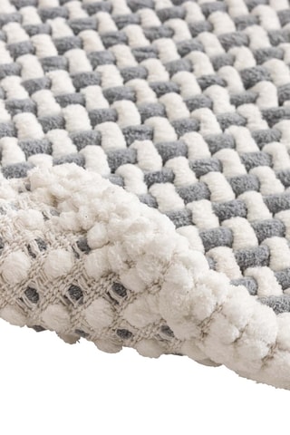 Tapis de bain Rafael - Gris et blanc - 50 x 80 cm