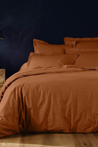 Housse de couette en coton 57 fils/cm² Lina - Caramel