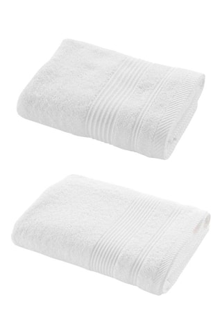 	Drap de douche Tendresse - Blanc et 	Serviette de toilette en coton biologique Excellence - Blanc