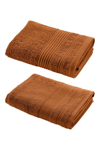 Drap de douche - Caramel - 70 x 130 cm et 	Serviette de toilette - Caramel - 50 x 90 cm