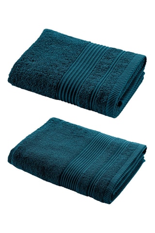 	Drap de douche - Indigo - 70 x 130 cm et 	Serviette de toilette - Indigo - 50 x 90 cm