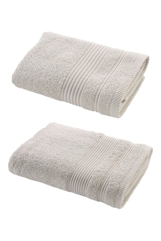 Drap de douche Tendresse - Ecru et Serviette de toilette Tendresse - Lin - 50 x 90 cm