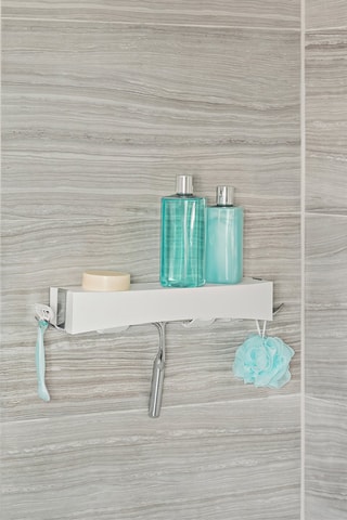 Etagère de douche murale 44 x 10,6 x 7 cm - Blanc
