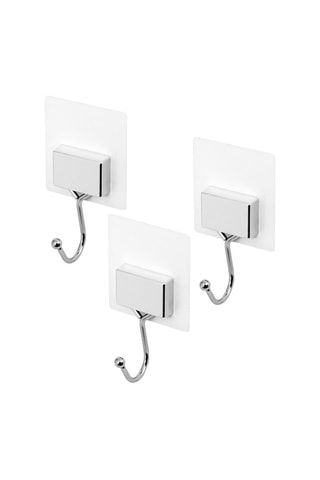 3 ganchos murales - 8 x 4,5 x 14 cm - Plateado