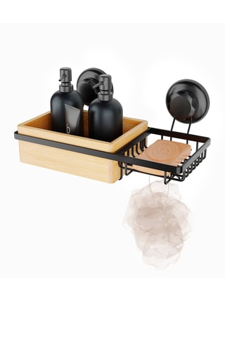 Etagère de douche avec porte-savon en bambou Bestlock