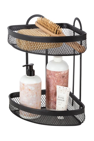 Etagère d'angle de douche - Noir