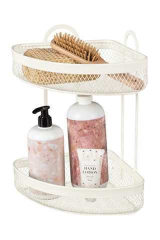 Etagère d'angle de douche - Blanc
