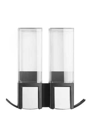 Doble dispensador de jabón mural 22,1 cm - Negro y plateado