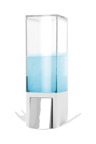 Dispensador de jabón mural 20,8 cm - Blanco y plateado