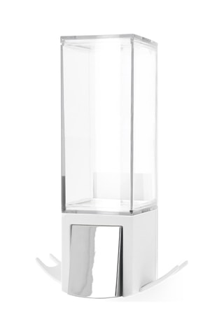 Dispensador de jabón mural 20,8 cm - Blanco y plateado