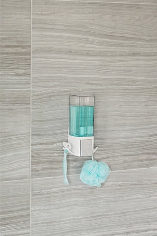 Dispensador de jabón mural 20,8 cm - Blanco y plateado