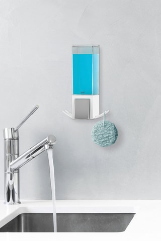 Dispensador de jabón mural 20,8 cm - Blanco y plateado