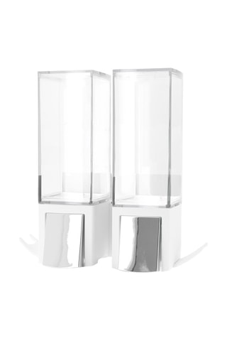 Doble dispensador de jabón mural  Blanco