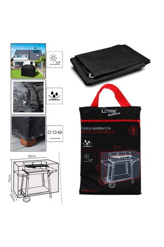 Housse de protection pour barbecue - 95 x 50 x 75 cm - Noir