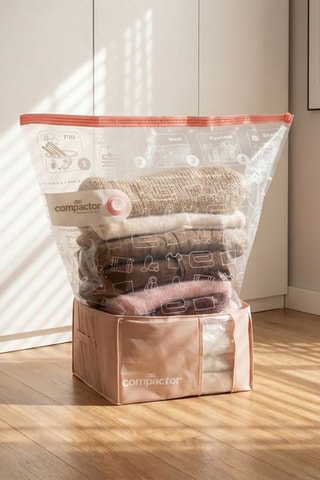 Housse de rangement semi-rigide sous vide Pink Edition - 42 x 40 x 25 cm - Rose