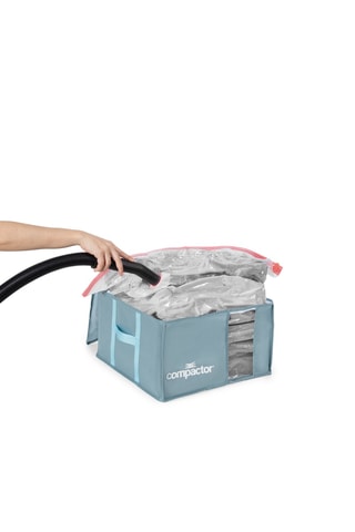 Housse de rangement semi-rigide sous vide Pastel - 42 x 40 x 25 cm - Bleu
