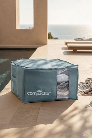 Housse de rangement semi-rigide sous vide Pastel - 42 x 40 x 25 cm - Bleu