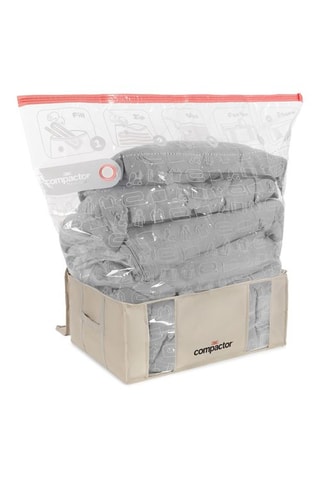 Boîte de rangement sous vide semi-rigide Dune - 65 x 45 x 27 cm - Beige