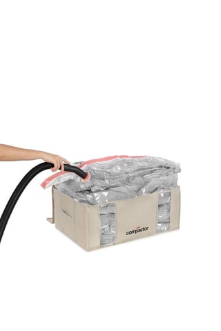 Boîte de rangement sous vide semi-rigide Dune - 65 x 45 x 27 cm - Beige