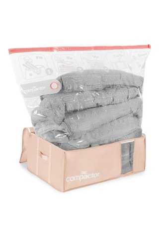Boîte de rangement sous vide semi-rigide Pink Edition - 65 x 45 x 27 cm - Rose