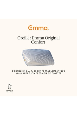 2 Oreillers Emma Original Confort Elite - Blanc - 40 x 70 cm