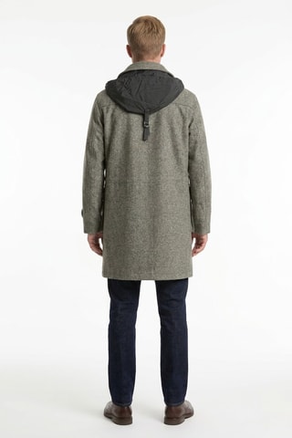 Abrigo con capucha de lana - Gris