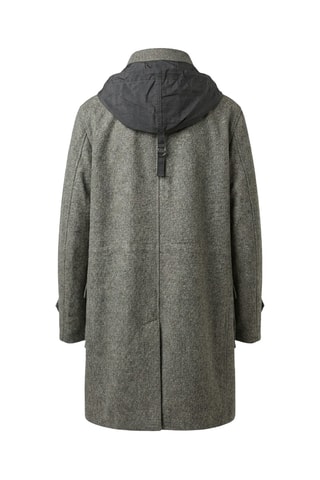 Abrigo con capucha de lana - Gris