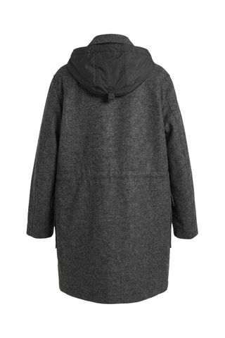 Abrigo de lana con capucha - Gris
