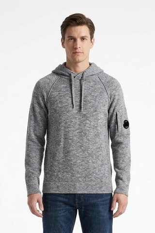 Jersey de lana y cachemir con capucha - Gris