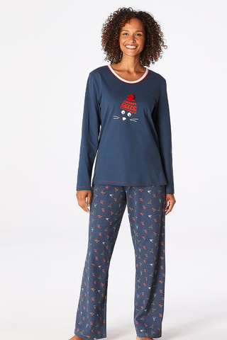 T-shirt de pyjama Félin Filou - Bleu foncé