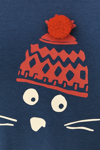 T-shirt de pyjama Félin Filou - Bleu foncé