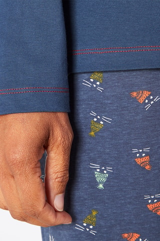 T-shirt de pyjama Félin Filou - Bleu foncé